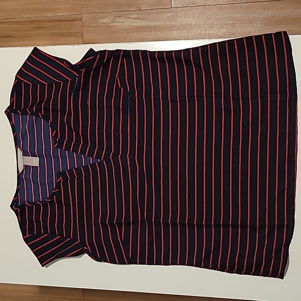 Banana Republic Black and Red Striped Top